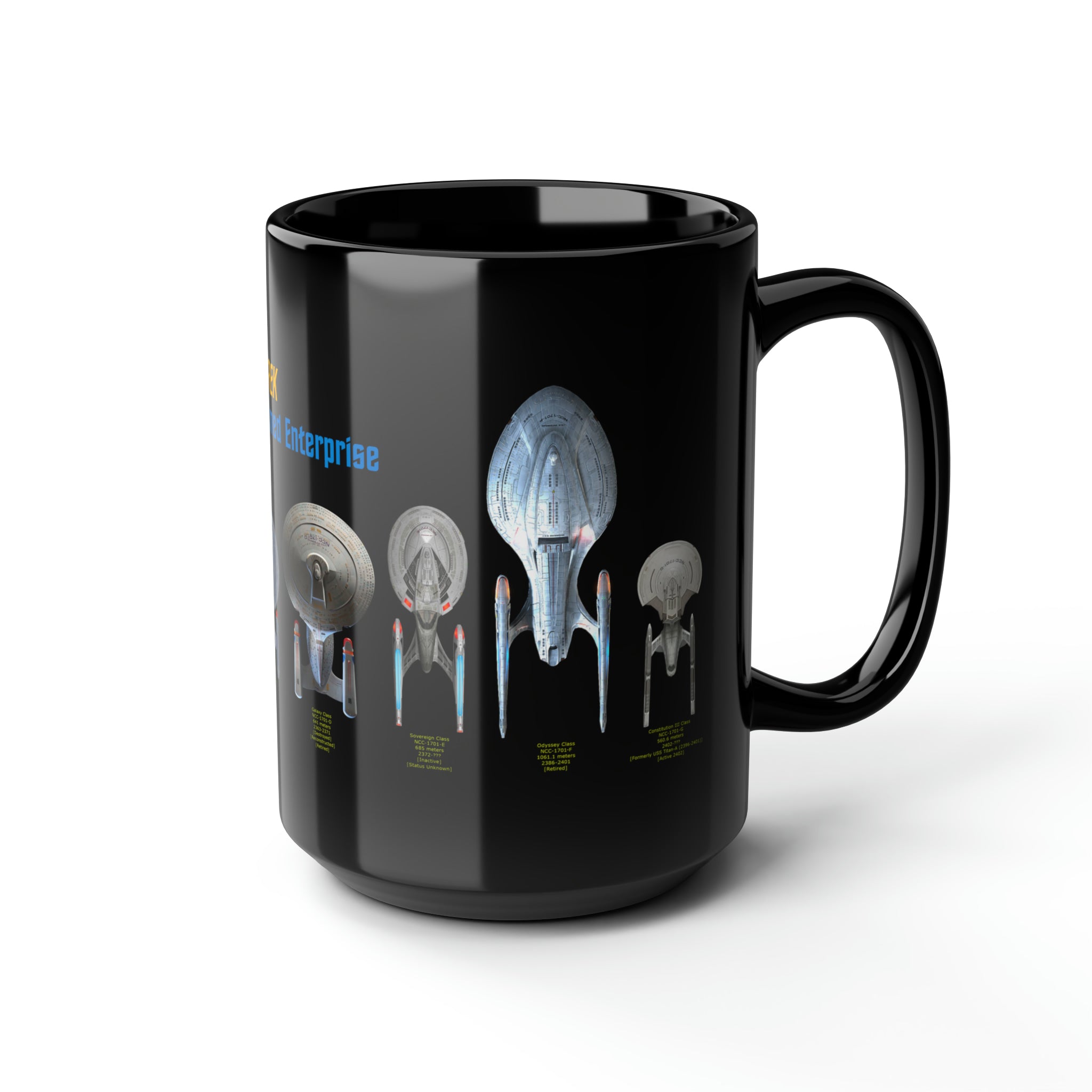 Star Trek Ships- White Ceramic Mug - Creations by Chris and Carlos